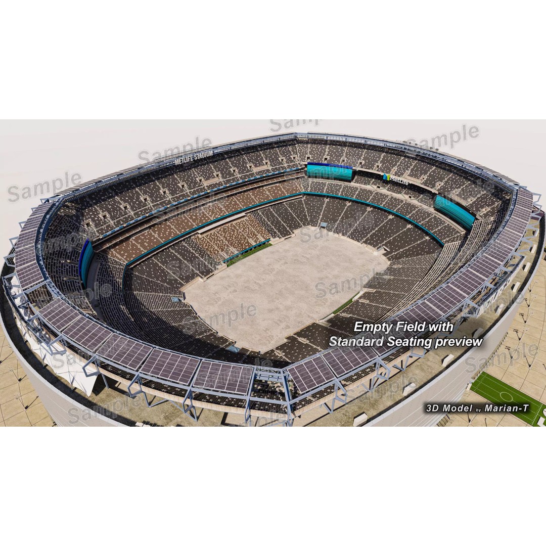 MetLife Stadium 3D Model – Low-Poly Game Asset, FBX, PBR Textures - View 25