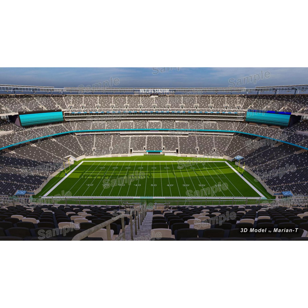 MetLife Stadium 3D Model – Low-Poly Game Asset, FBX, PBR Textures - View 26