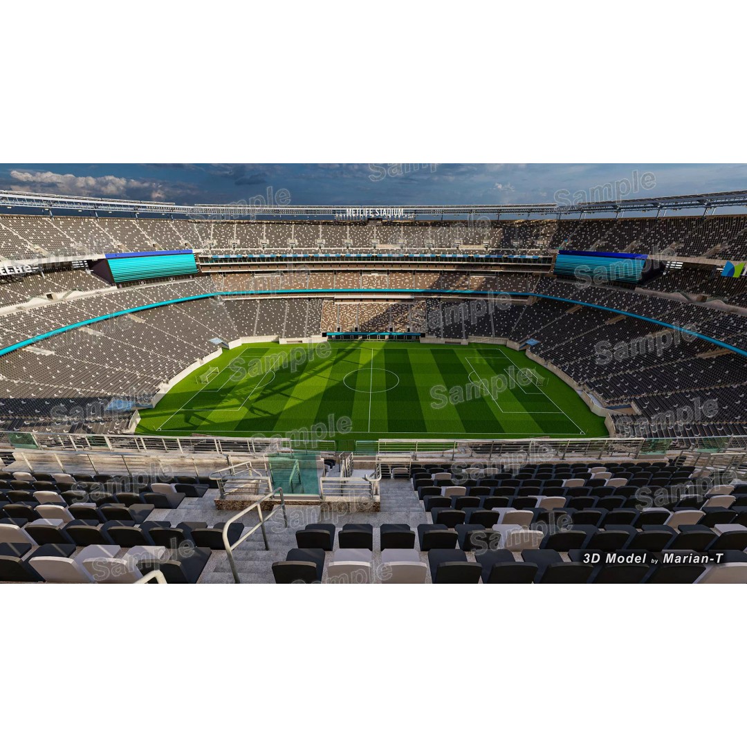 MetLife Stadium 3D Model – Low-Poly Game Asset, FBX, PBR Textures - View 27