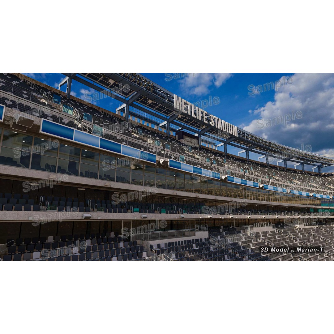 MetLife Stadium 3D Model – Low-Poly Game Asset, FBX, PBR Textures - View 28