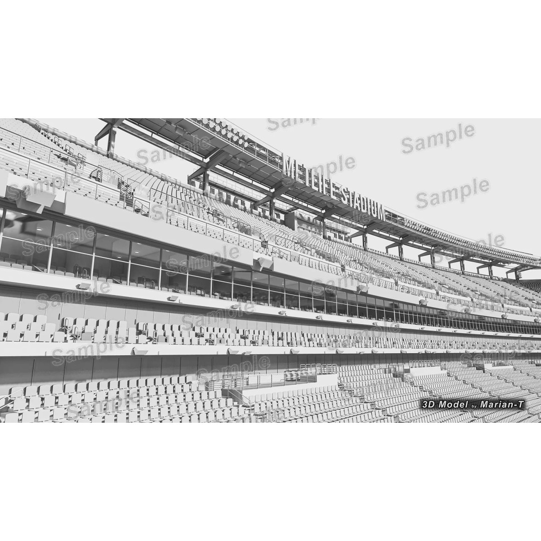 MetLife Stadium 3D Model – Low-Poly Game Asset, FBX, PBR Textures - View 29