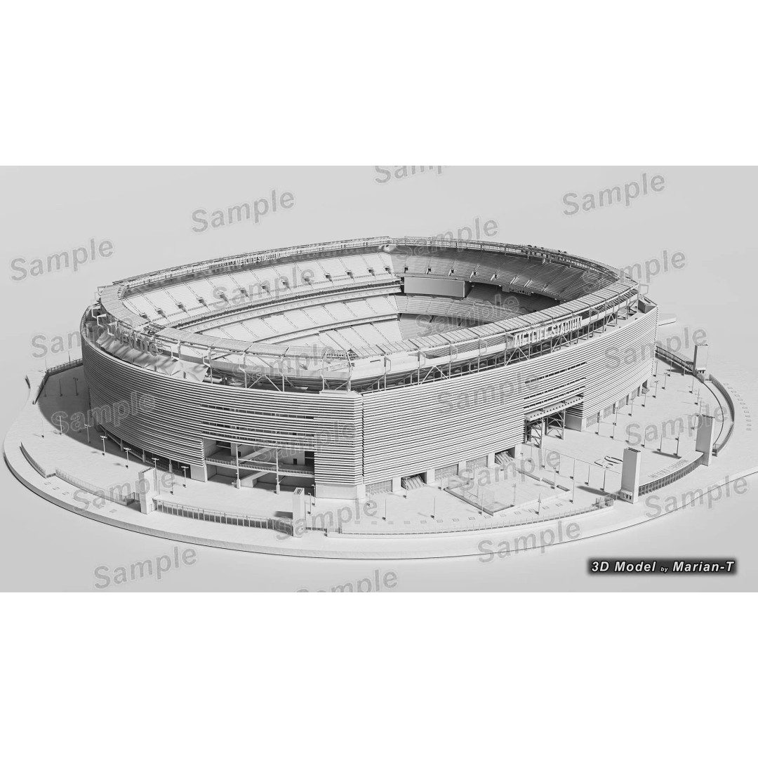 MetLife Stadium 3D Model – Low-Poly Game Asset, FBX, PBR Textures - View 3