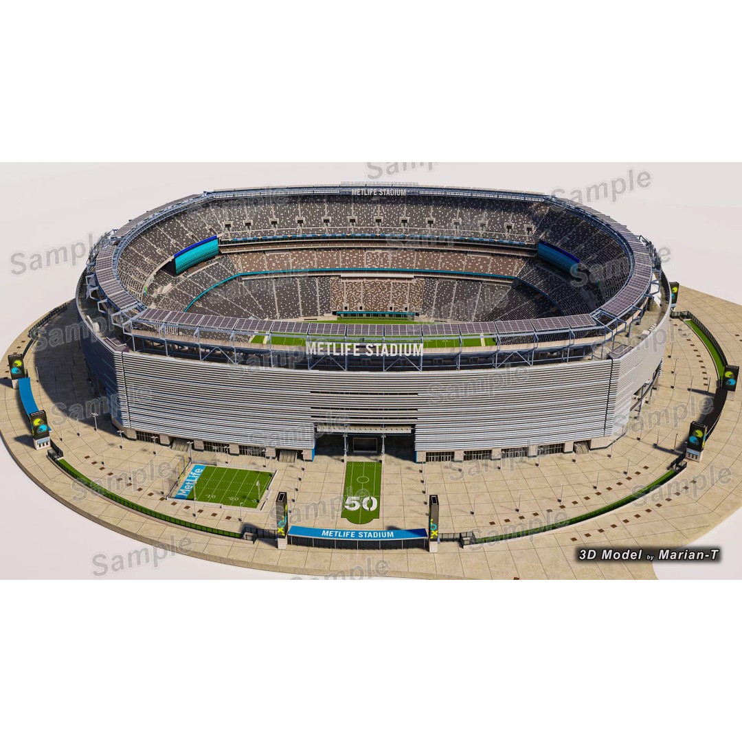 MetLife Stadium 3D Model – Low-Poly Game Asset, FBX, PBR Textures - View 30