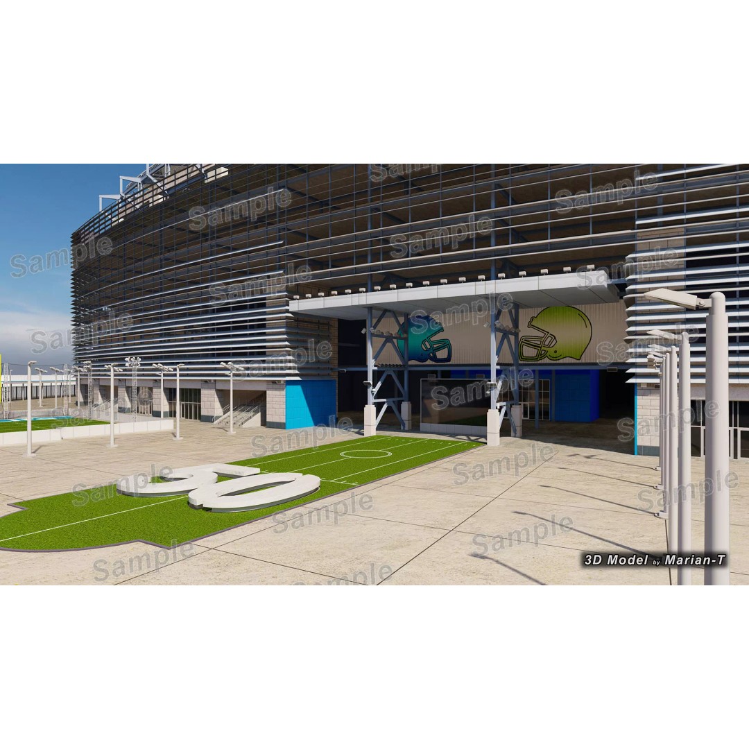 MetLife Stadium 3D Model – Low-Poly Game Asset, FBX, PBR Textures - View 32