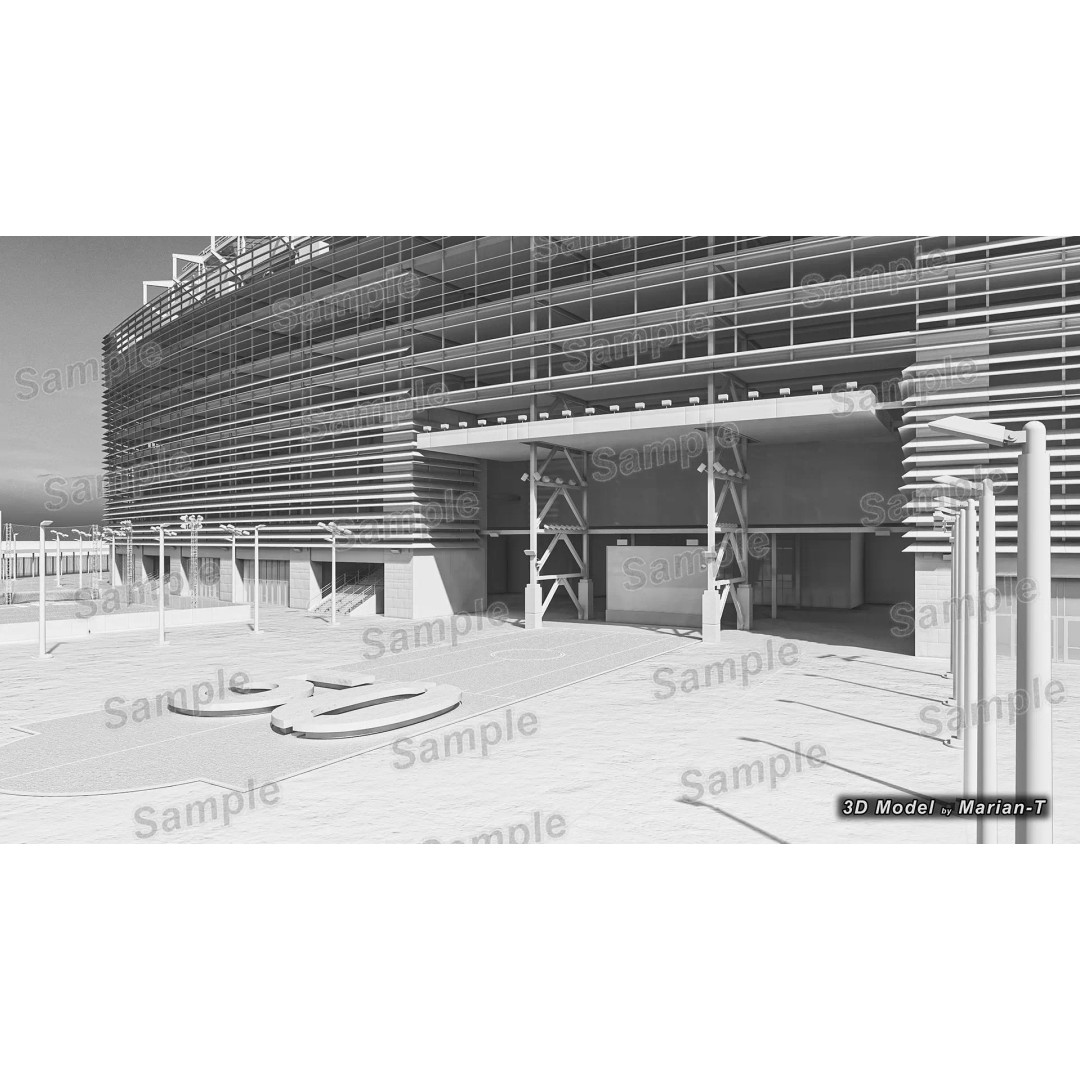 MetLife Stadium 3D Model – Low-Poly Game Asset, FBX, PBR Textures - View 33