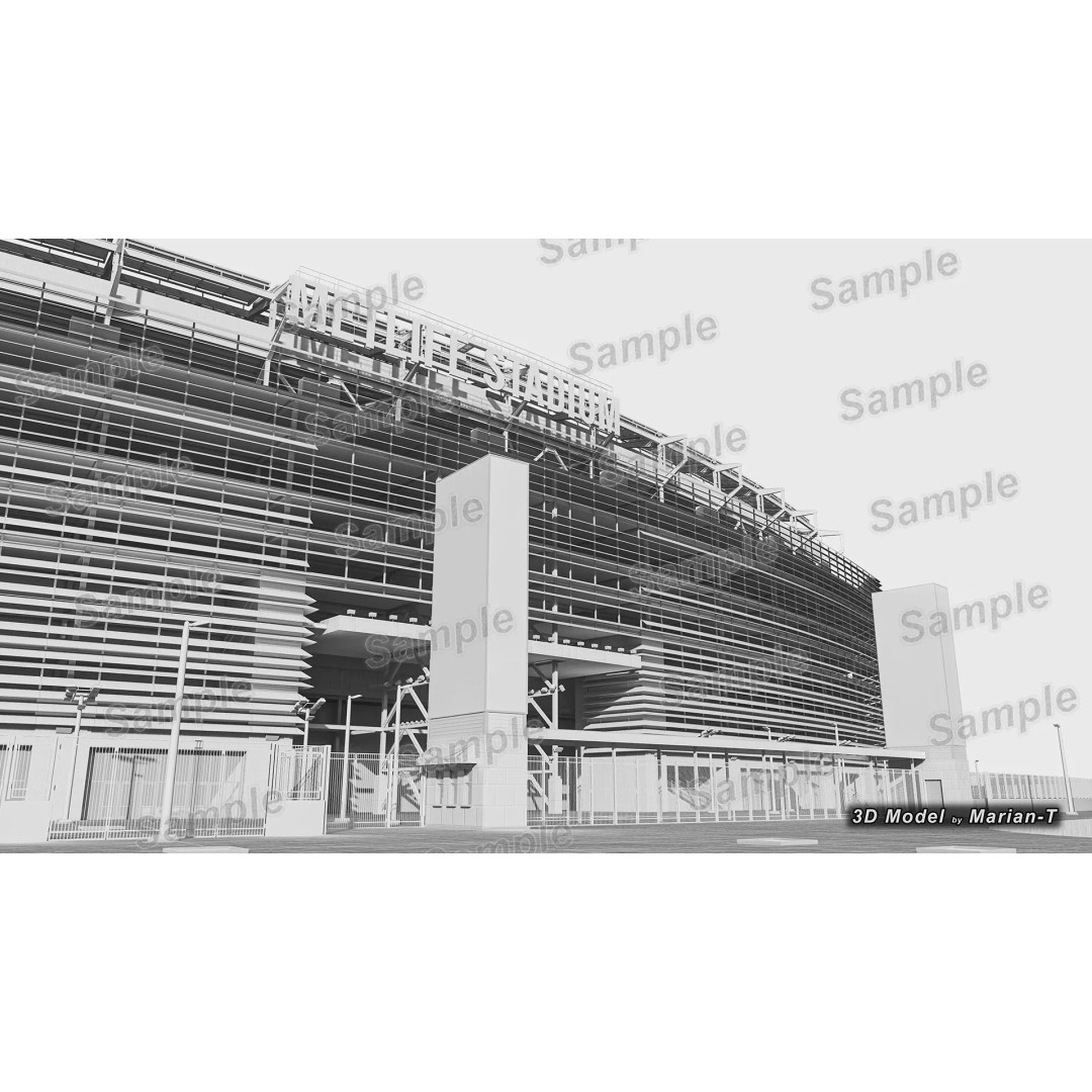 MetLife Stadium 3D Model – Low-Poly Game Asset, FBX, PBR Textures - View 35
