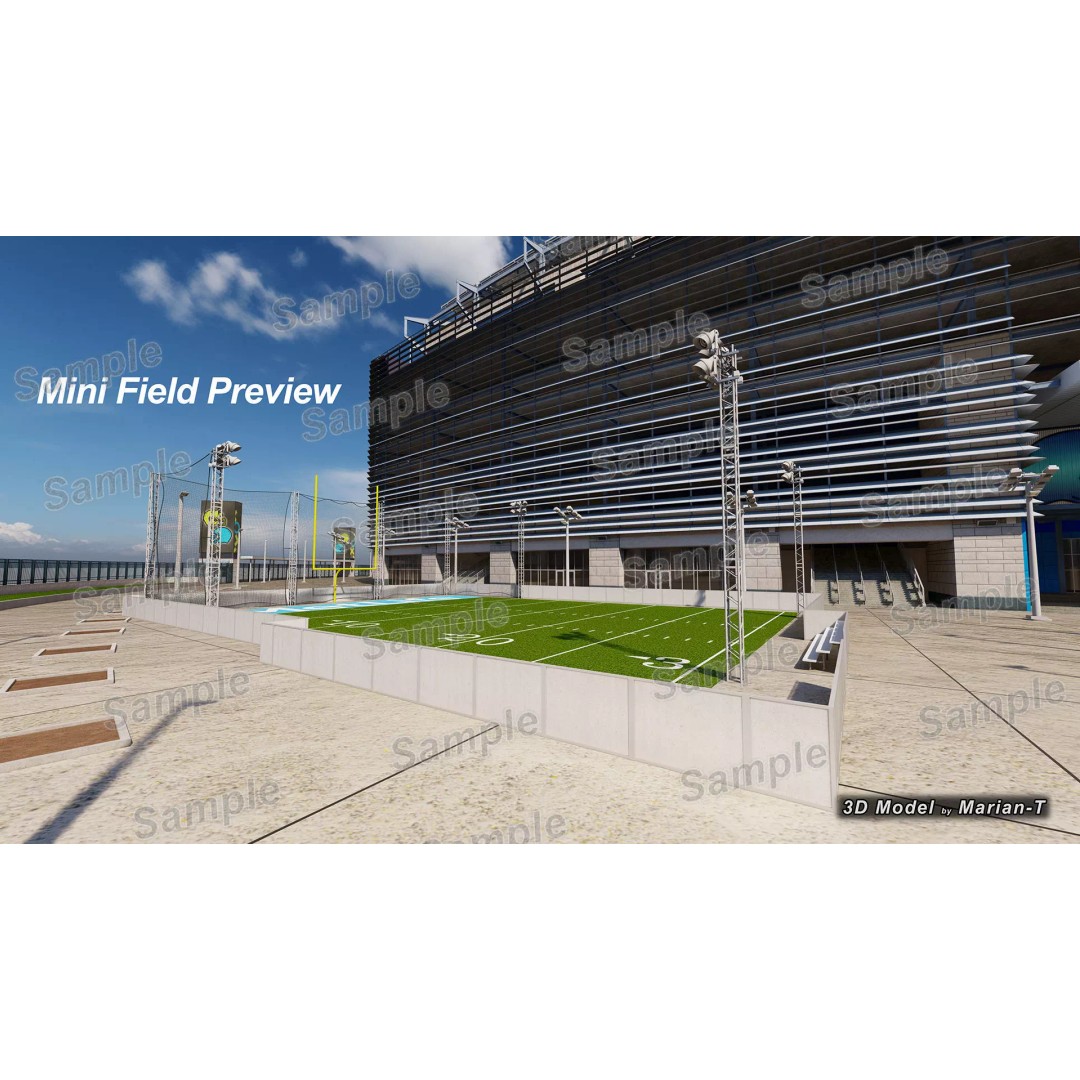 MetLife Stadium 3D Model – Low-Poly Game Asset, FBX, PBR Textures - View 36