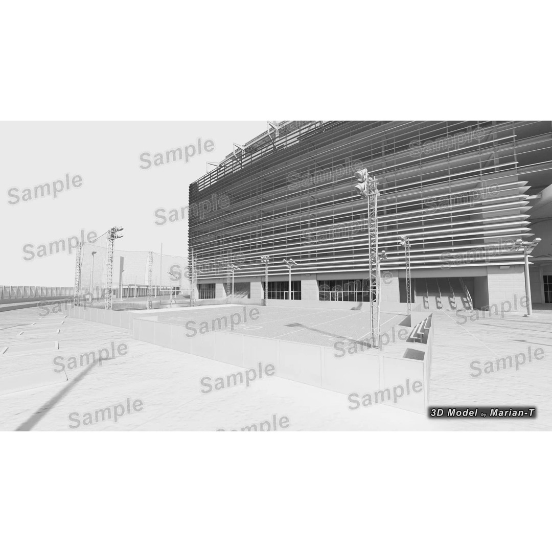 MetLife Stadium 3D Model – Low-Poly Game Asset, FBX, PBR Textures - View 37