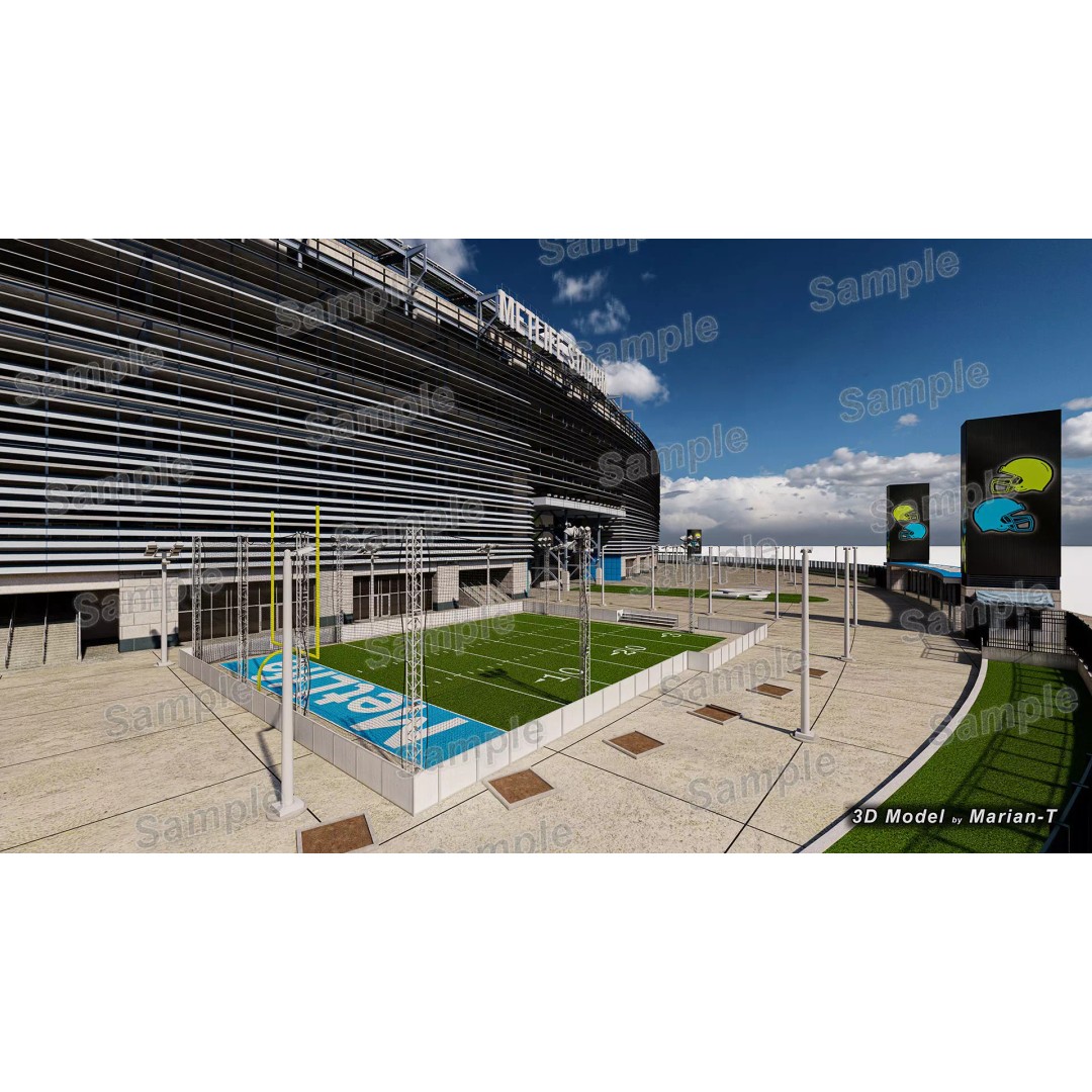 MetLife Stadium 3D Model – Low-Poly Game Asset, FBX, PBR Textures - View 38