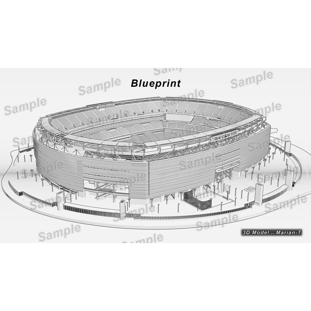 MetLife Stadium 3D Model – Low-Poly Game Asset, FBX, PBR Textures - View 4