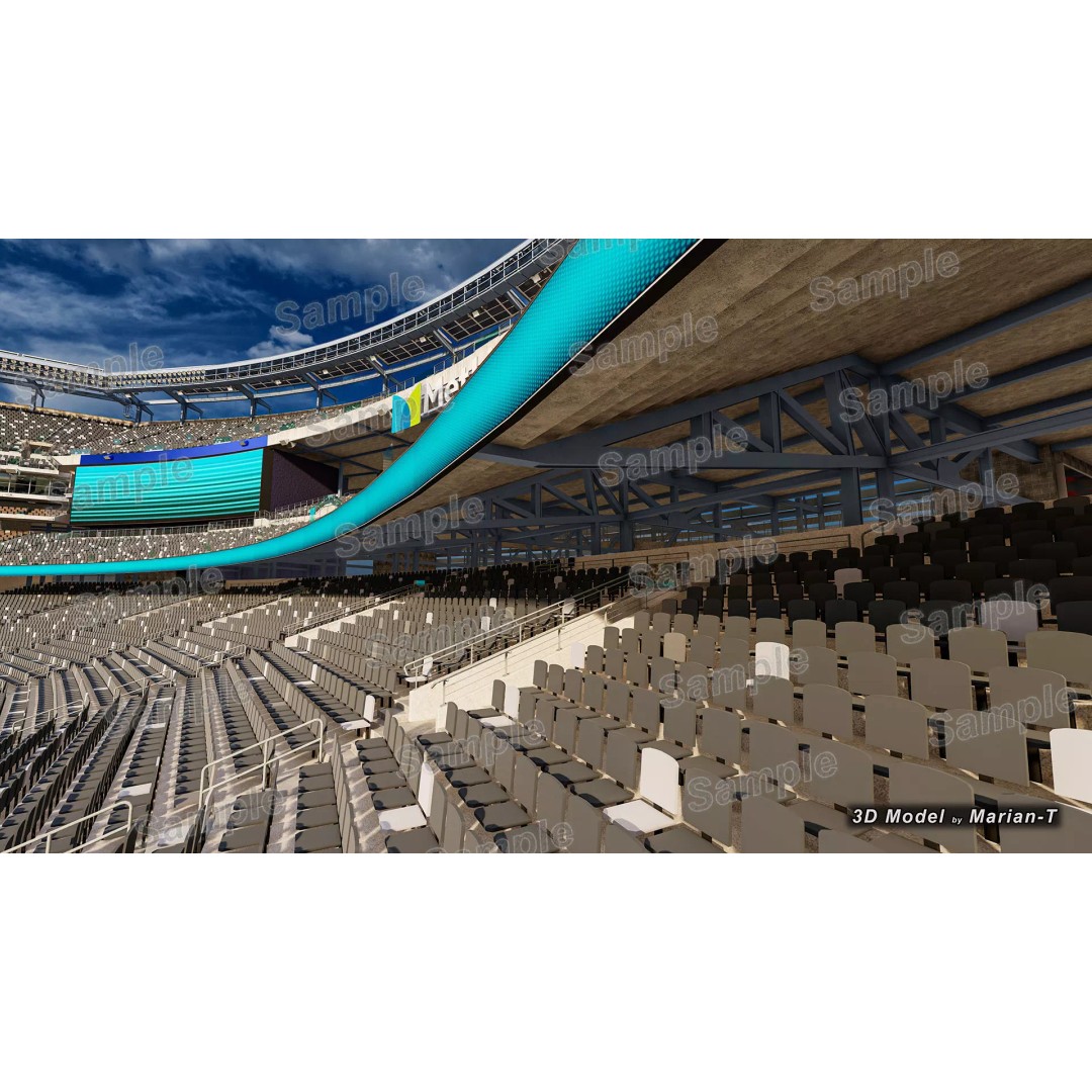 MetLife Stadium 3D Model – Low-Poly Game Asset, FBX, PBR Textures - View 49