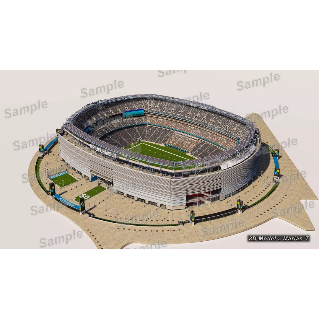 MetLife Stadium 3D Model – Low-Poly Game Asset, FBX, PBR Textures - View 5