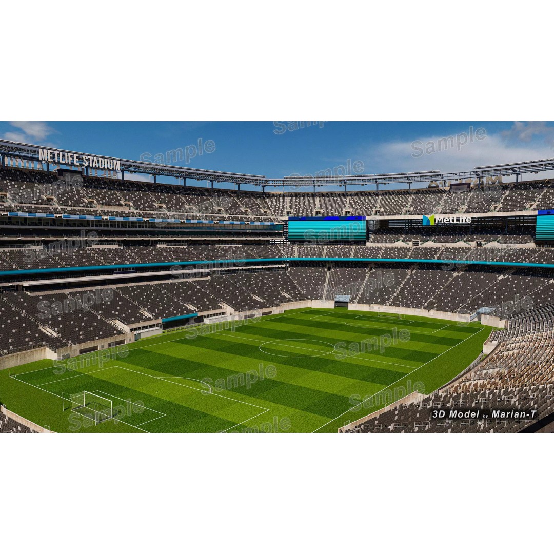 MetLife Stadium 3D Model – Low-Poly Game Asset, FBX, PBR Textures - View 54