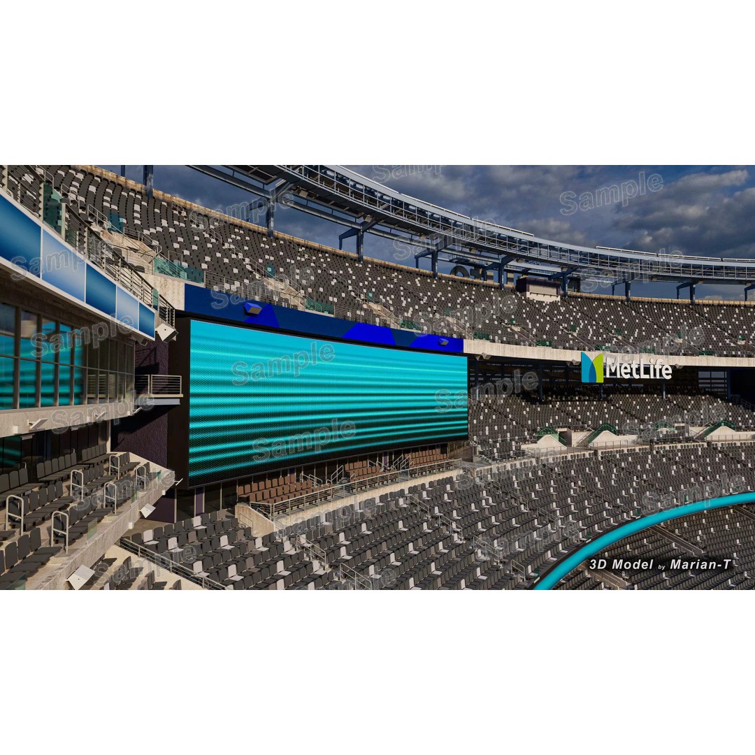 MetLife Stadium 3D Model – Low-Poly Game Asset, FBX, PBR Textures - View 59