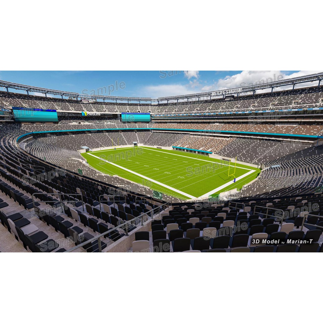 MetLife Stadium 3D Model – Low-Poly Game Asset, FBX, PBR Textures - View 6