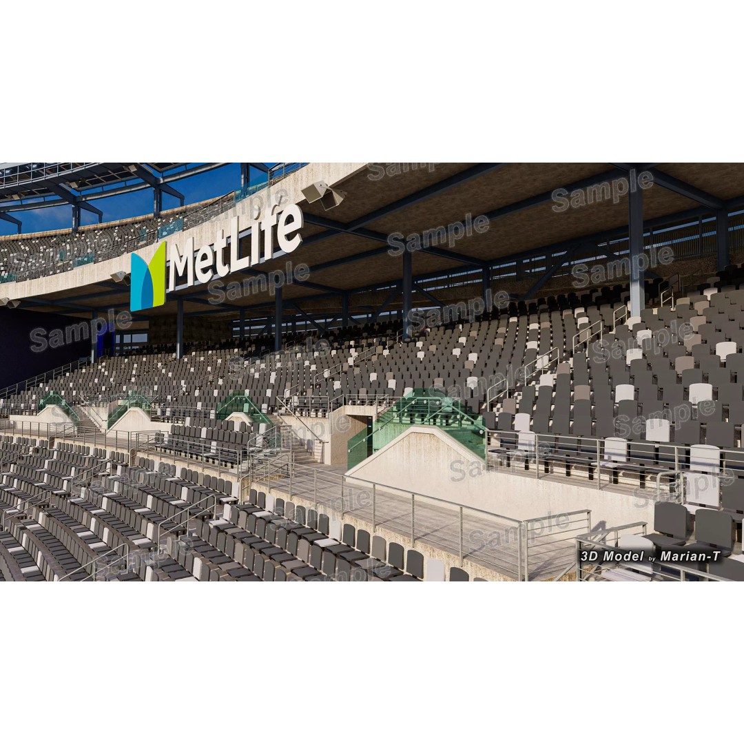 MetLife Stadium 3D Model – Low-Poly Game Asset, FBX, PBR Textures - View 60
