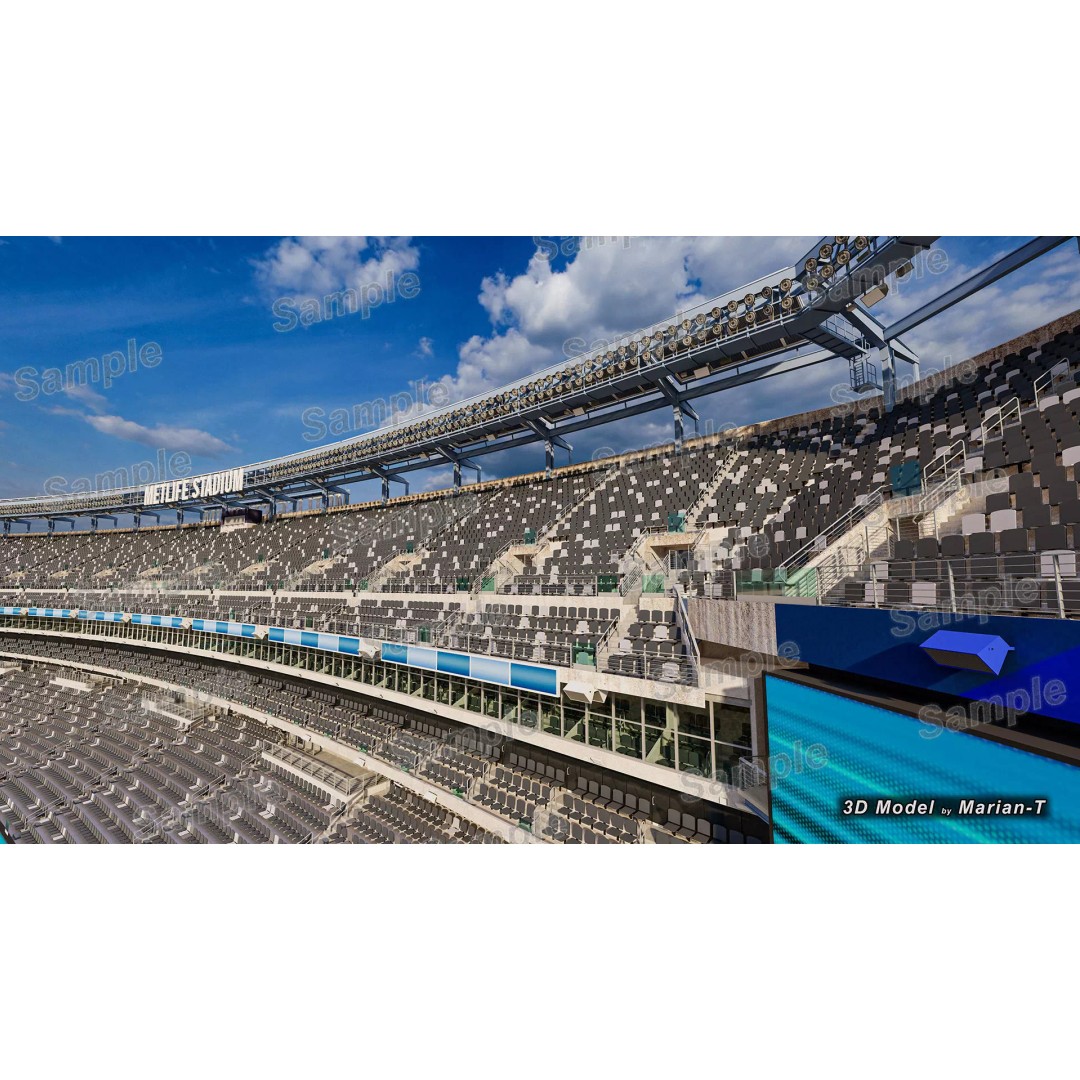 MetLife Stadium 3D Model – Low-Poly Game Asset, FBX, PBR Textures - View 61