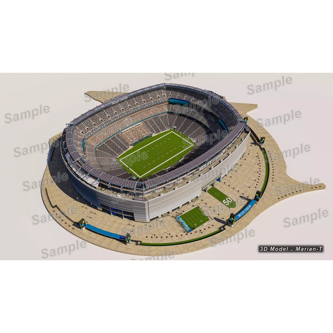 MetLife Stadium 3D Model – Low-Poly Game Asset, FBX, PBR Textures - View 63
