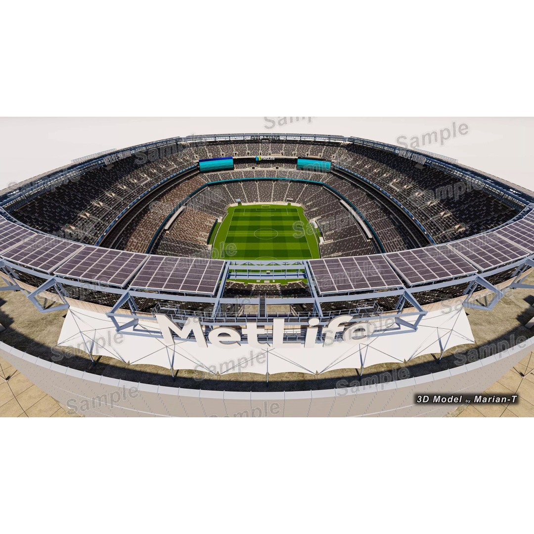 MetLife Stadium 3D Model – Low-Poly Game Asset, FBX, PBR Textures - View 65