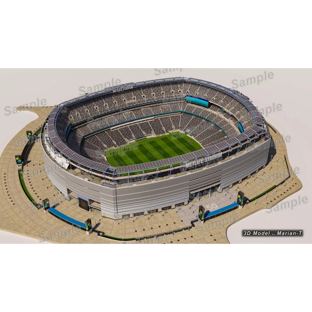 MetLife Stadium 3D Model – Low-Poly Game Asset, FBX, PBR Textures - View 67