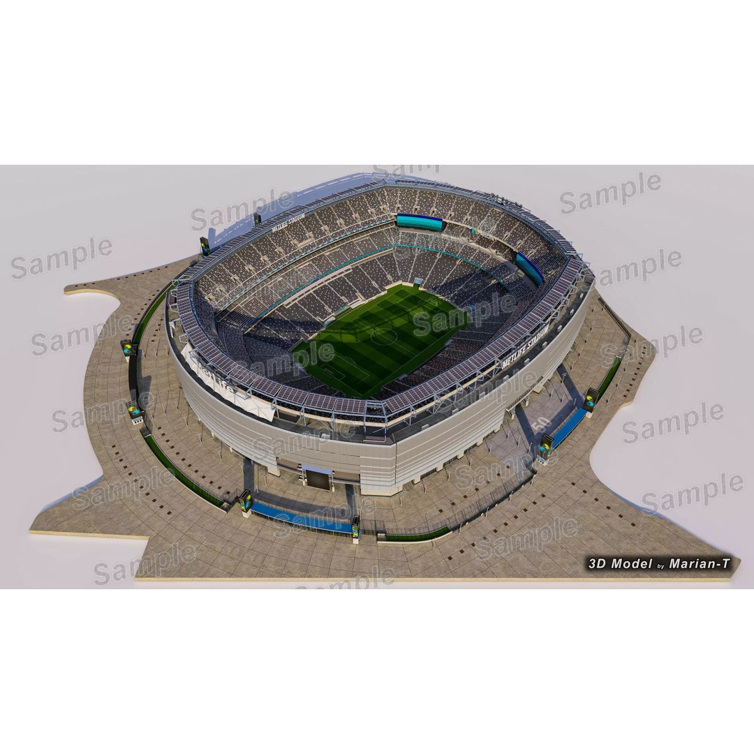 MetLife Stadium 3D Model – Low-Poly Game Asset, FBX, PBR Textures - View 69