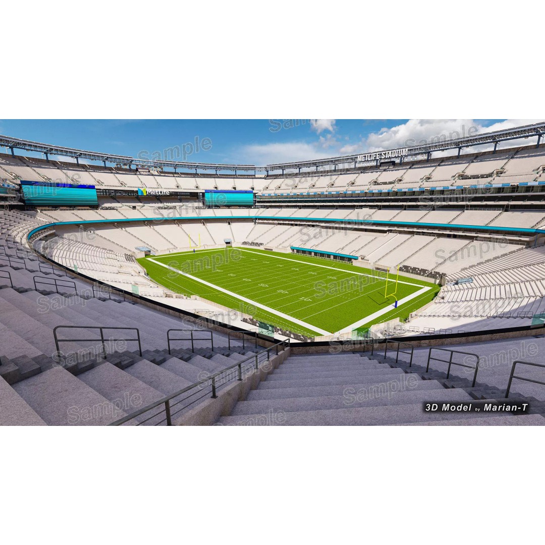 MetLife Stadium 3D Model – Low-Poly Game Asset, FBX, PBR Textures - View 7