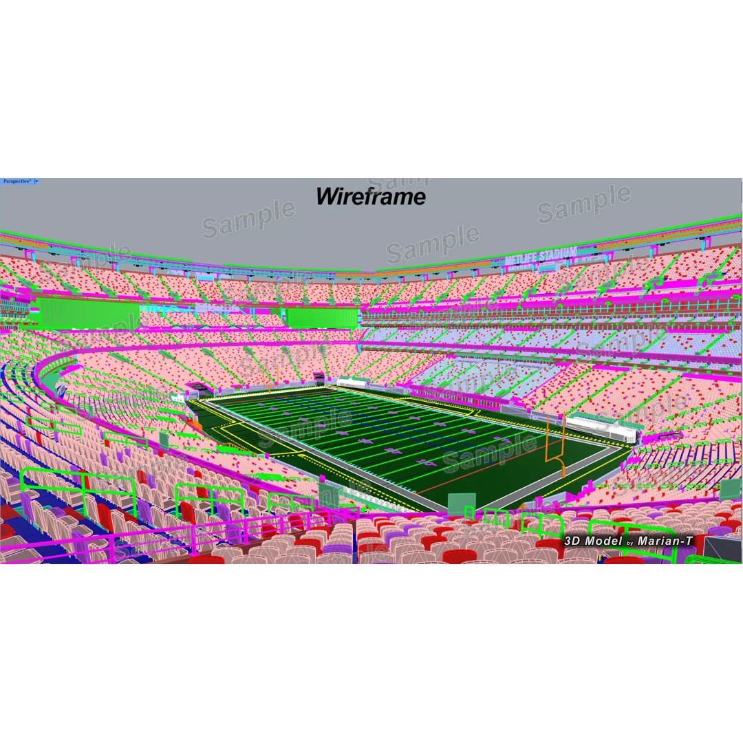 MetLife Stadium 3D Model – Low-Poly Game Asset, FBX, PBR Textures - View 9