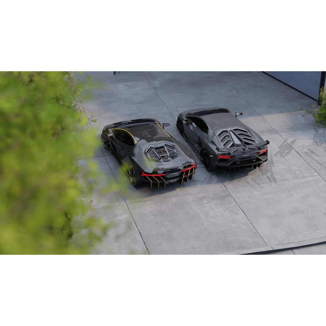 Luxury Automotive Render Scene 3D Model – Game Ready, PBR Textures, Blender & FBX - View 11