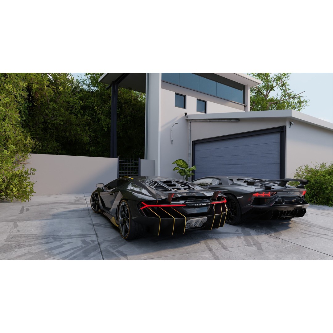 Luxury Automotive Render Scene 3D Model – Game Ready, PBR Textures, Blender & FBX - View 3