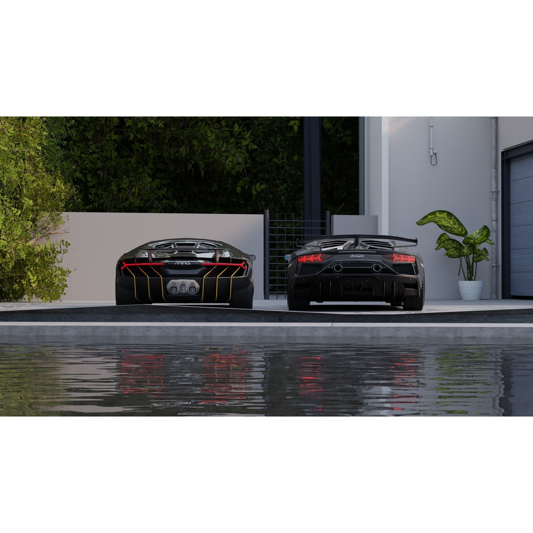 Luxury Automotive Render Scene 3D Model – Game Ready, PBR Textures, Blender & FBX - View 4
