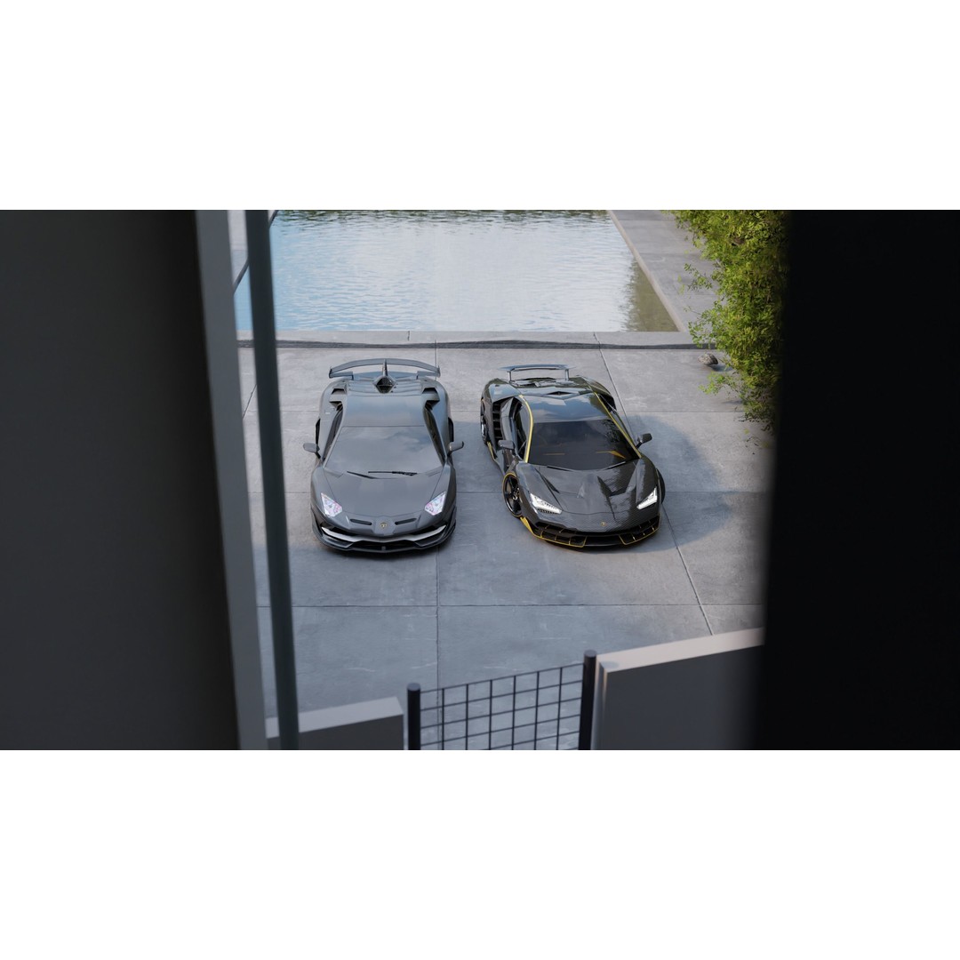 Luxury Automotive Render Scene 3D Model – Game Ready, PBR Textures, Blender & FBX - View 5