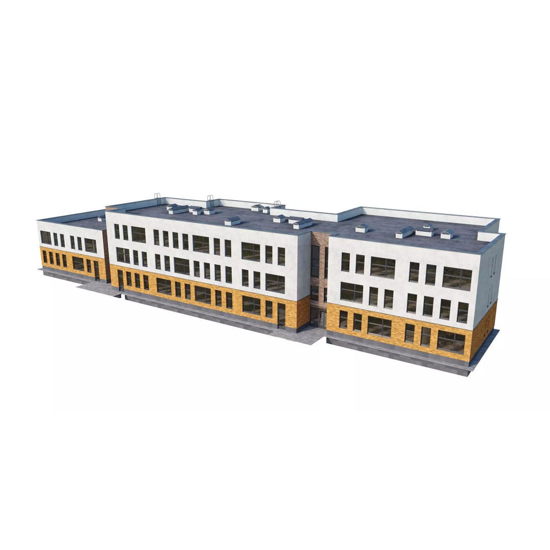 Kindergarten Building 3D Model – Modern School Design, FBX, PBR - View 12