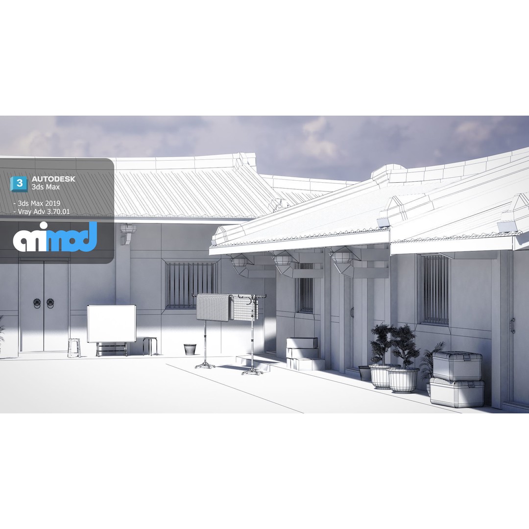 San He Yuan 3D Model – High Poly Architectural House, FBX, Game Ready - View 10