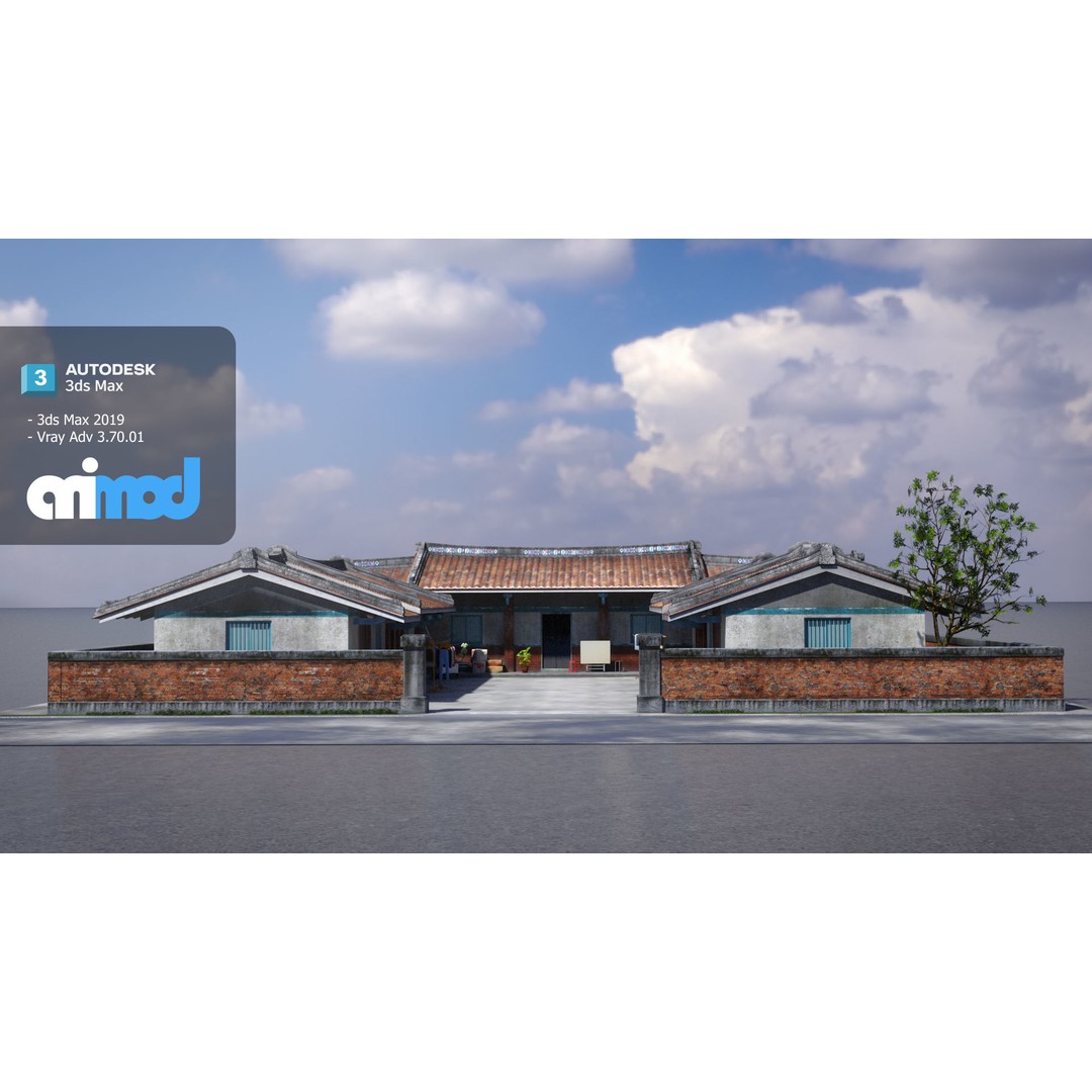 San He Yuan 3D Model – High Poly Architectural House, FBX, Game Ready - View 4