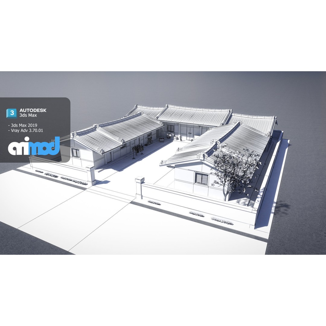 San He Yuan 3D Model – High Poly Architectural House, FBX, Game Ready - View 7