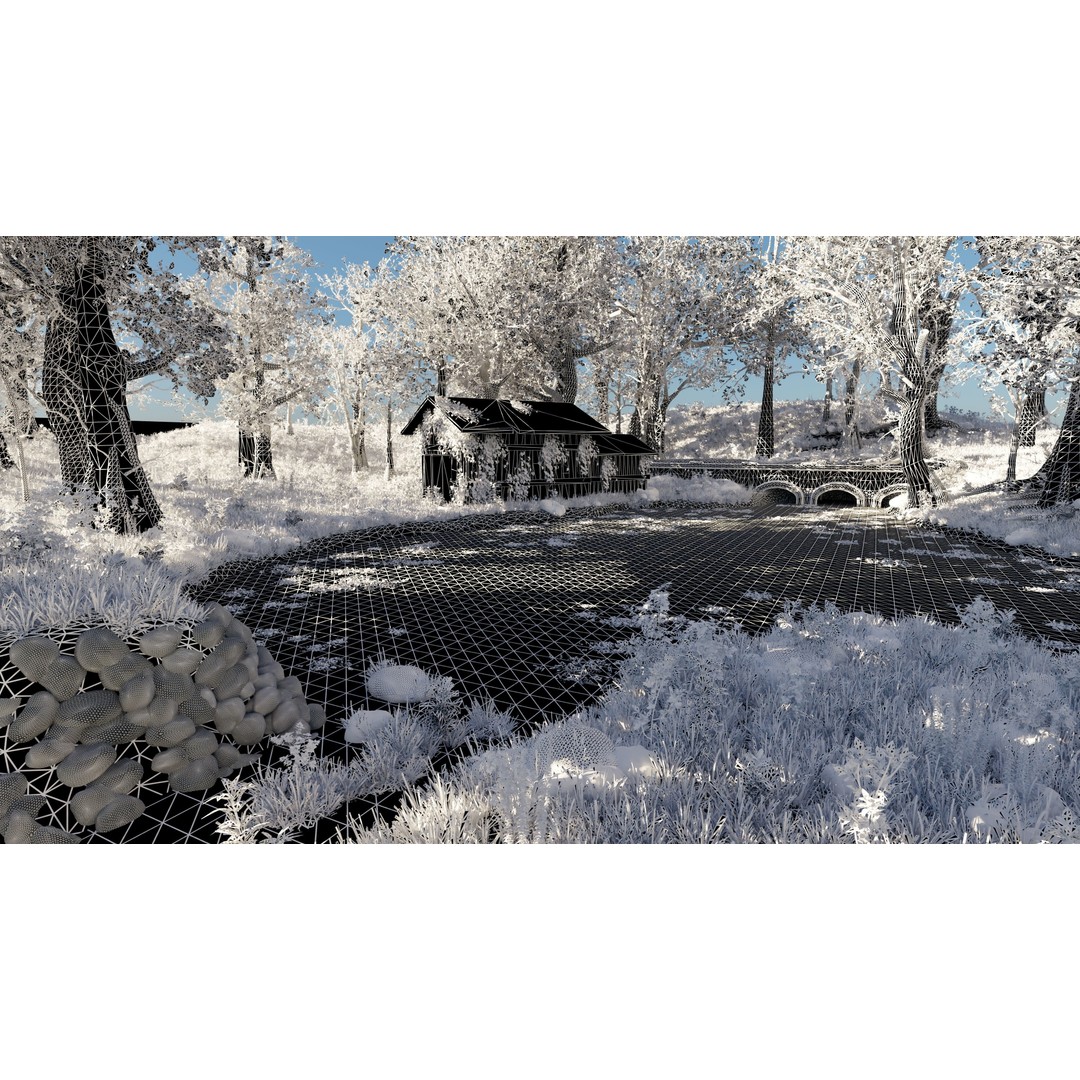 Abandoned Cabin Scene 3D Model – Realistic Environment for Blender