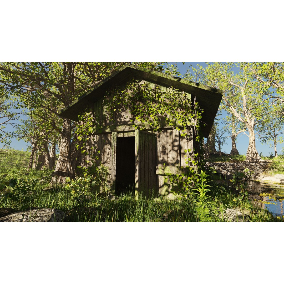 Abandoned Cabin Scene 3D Model – Realistic Environment for Blender - View 9