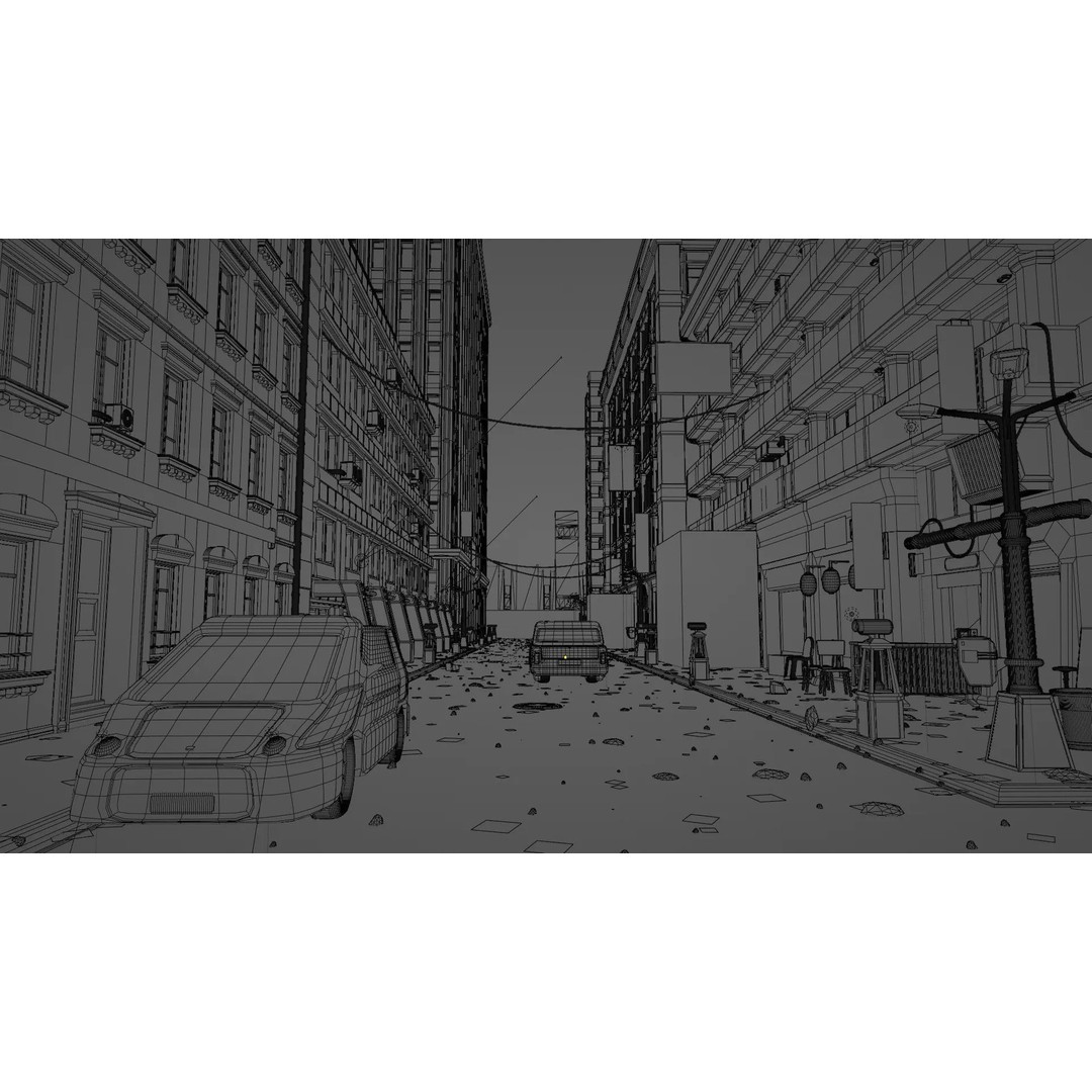 Cyberpunk City 3D Model – Ultra Detailed Blender Scene, Game Ready