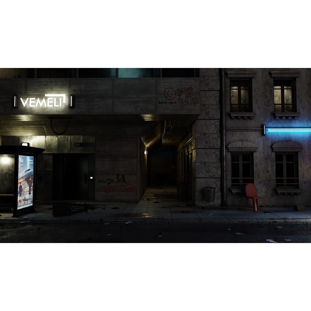 Cyberpunk City 3D Model – Ultra Detailed Blender Scene, Game Ready - View 11
