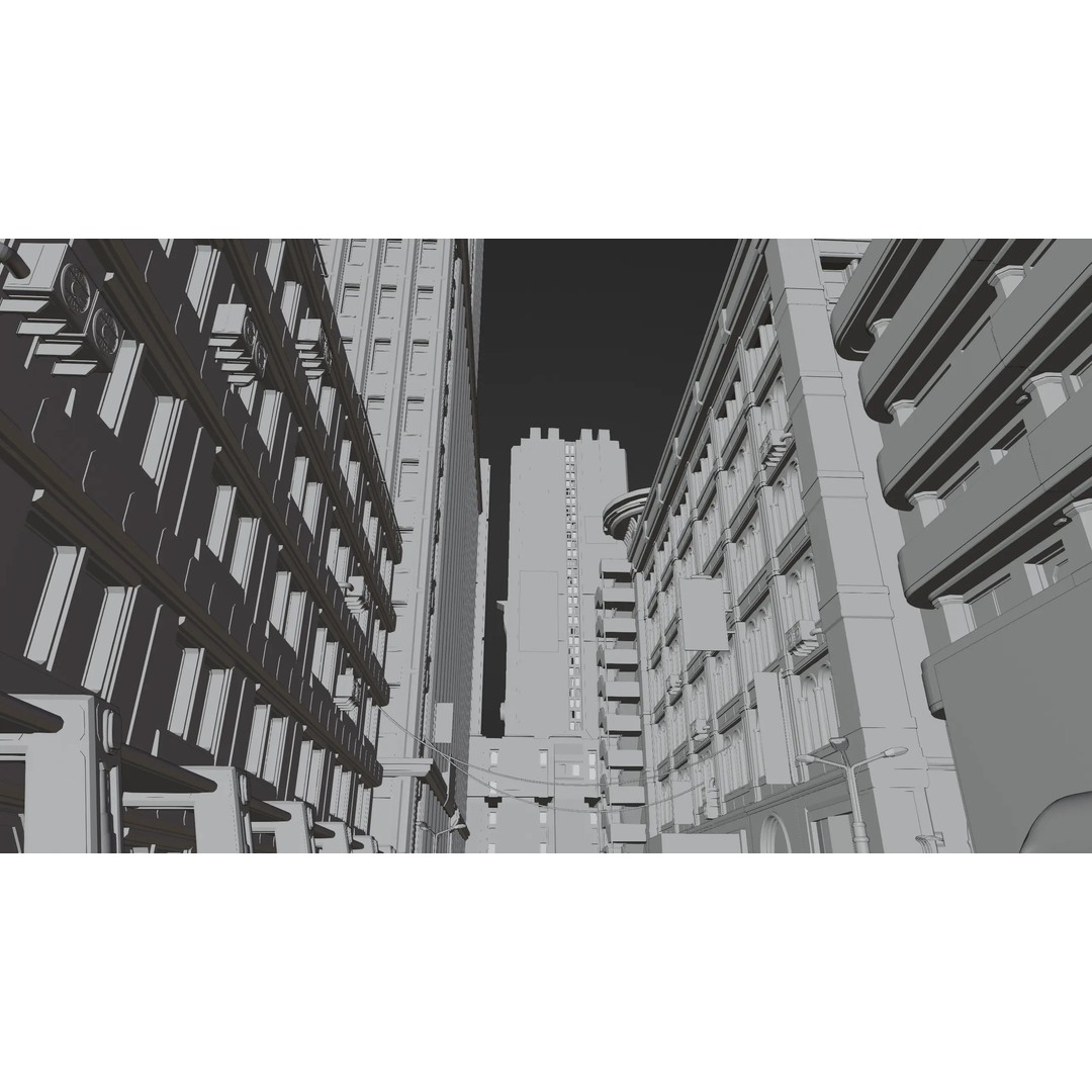 Cyberpunk City 3D Model – Ultra Detailed Blender Scene, Game Ready - View 13