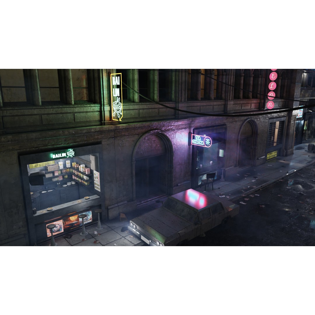 Cyberpunk City 3D Model – Ultra Detailed Blender Scene, Game Ready - View 8