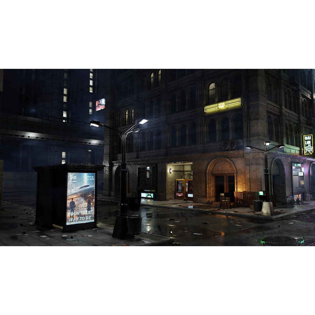 Cyberpunk City 3D Model – Ultra Detailed Blender Scene, Game Ready - View 9
