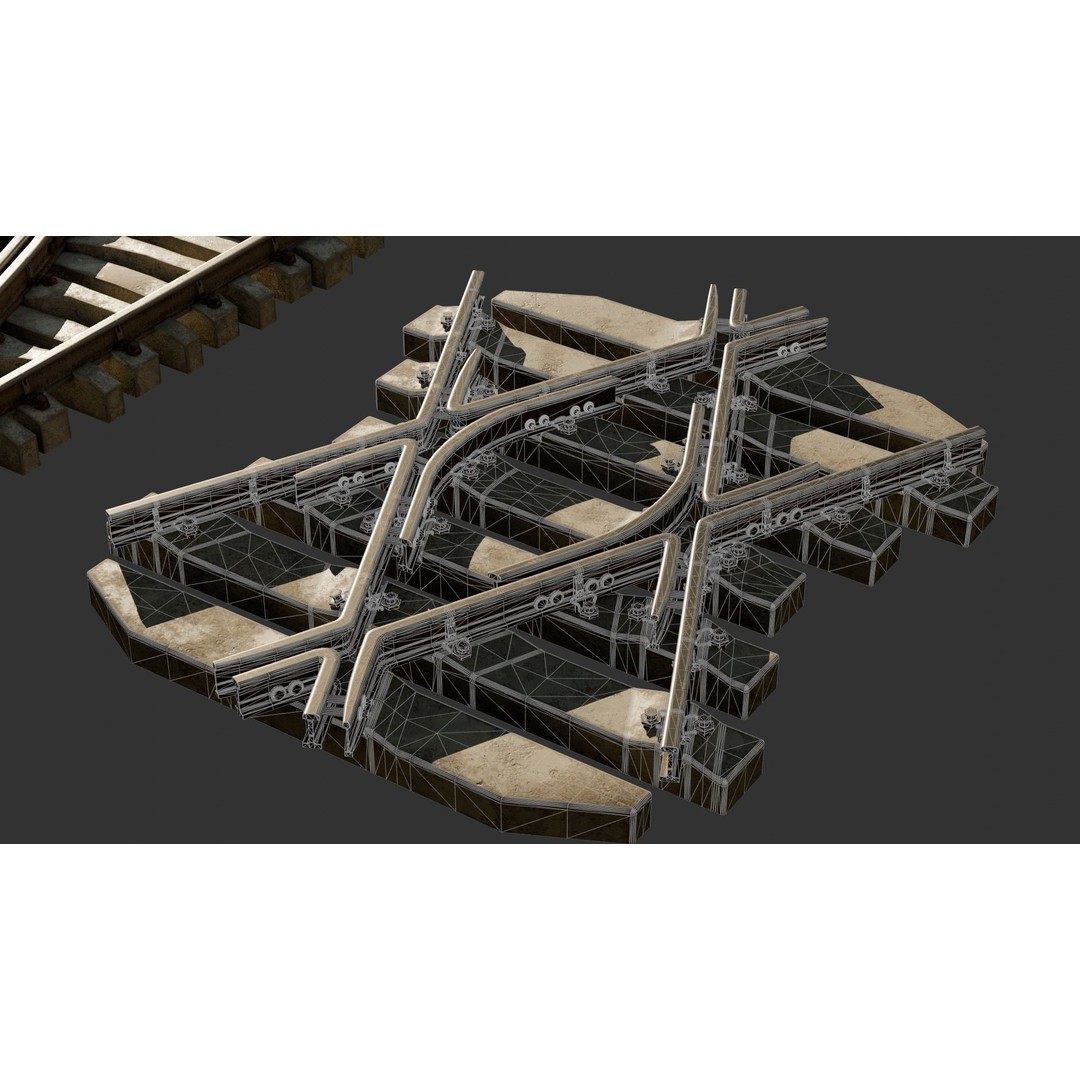 High Poly Modular Railway Pack 3D Model – PBR Textures, FBX, OBJ