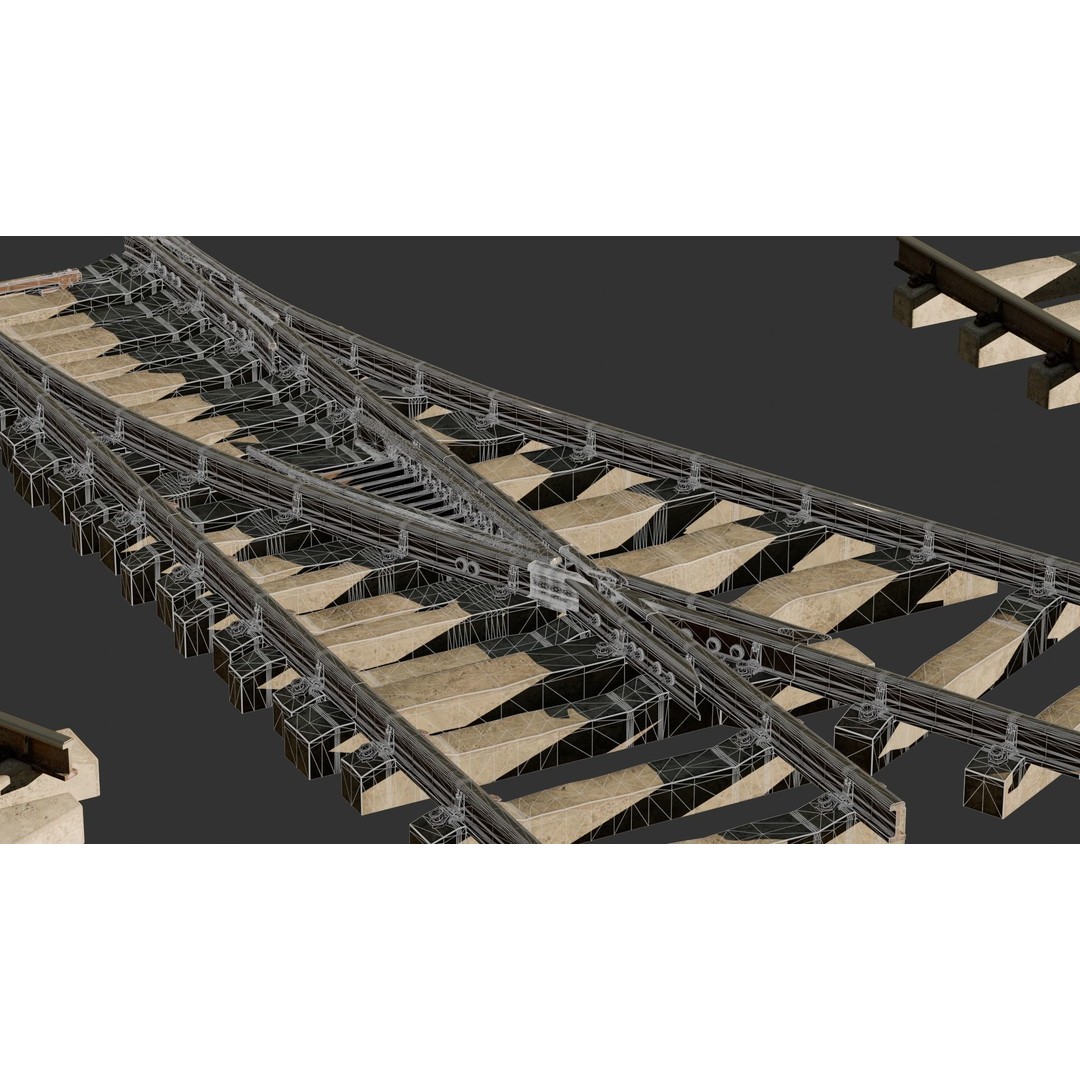High Poly Modular Railway Pack 3D Model – PBR Textures, FBX, OBJ - View 10