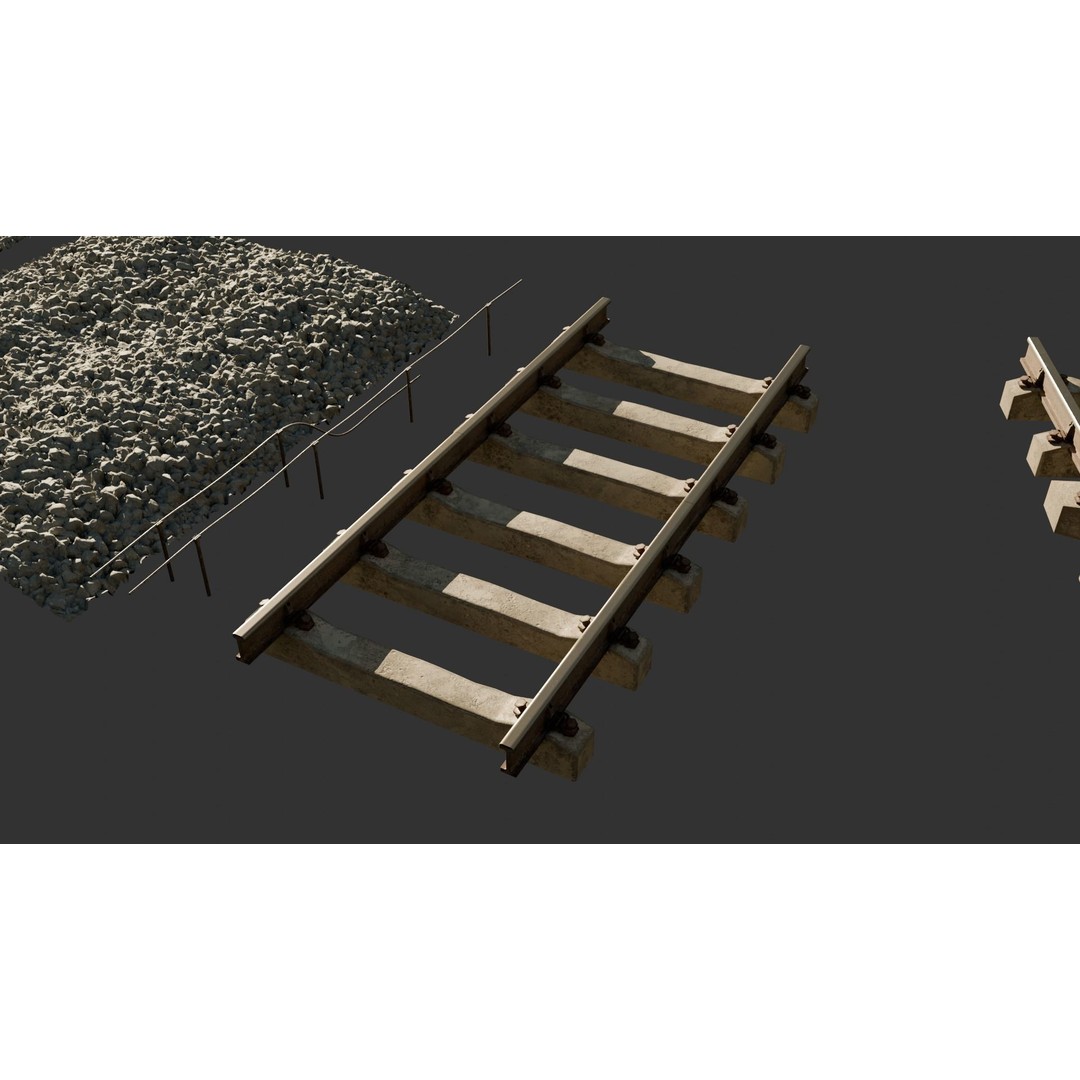 High Poly Modular Railway Pack 3D Model – PBR Textures, FBX, OBJ - View 4