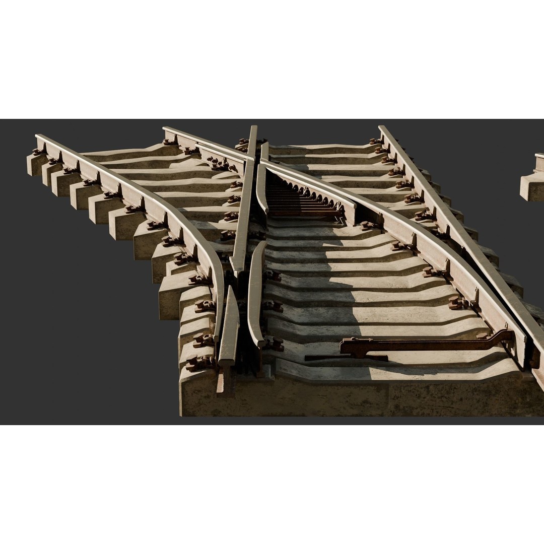 High Poly Modular Railway Pack 3D Model – PBR Textures, FBX, OBJ - View 5