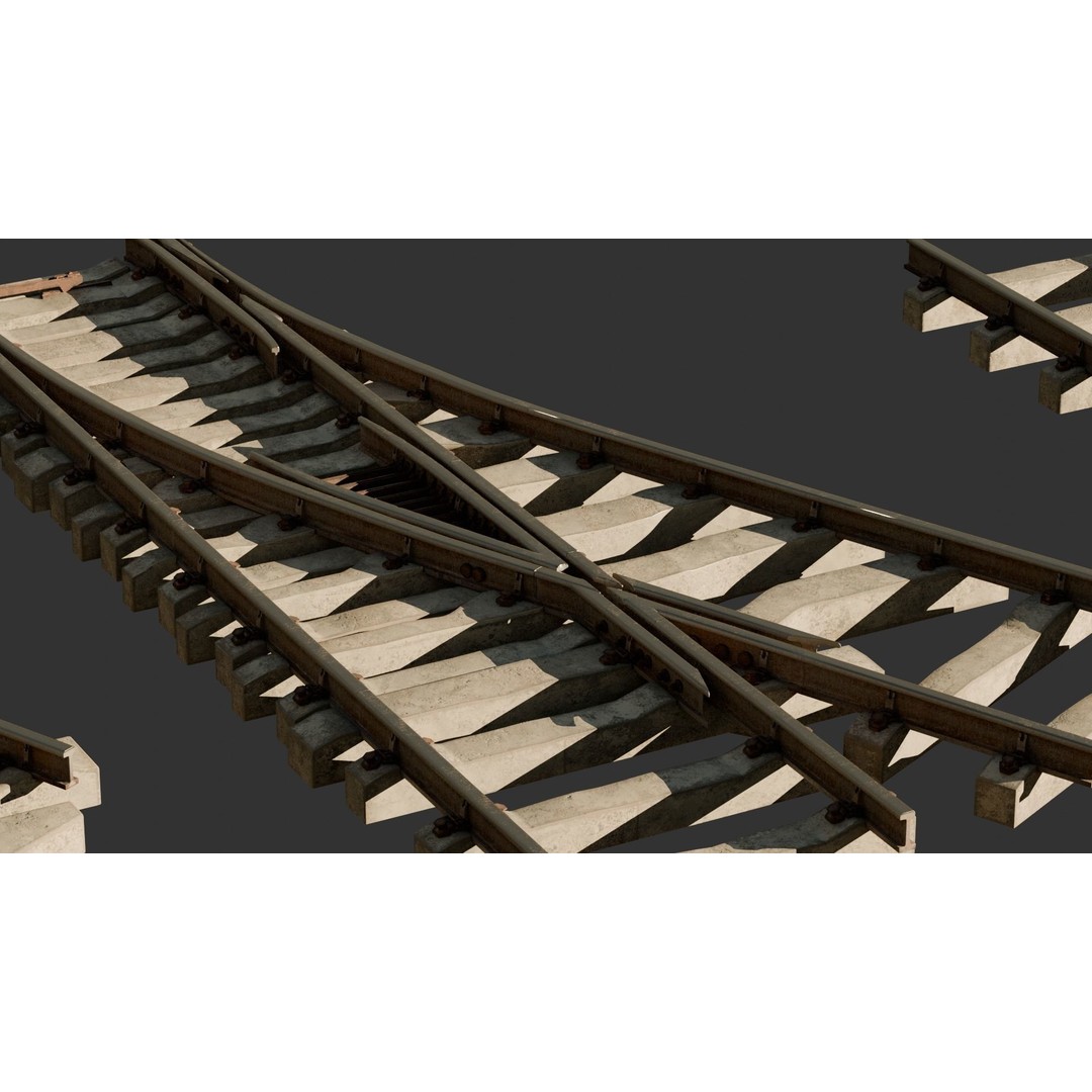 High Poly Modular Railway Pack 3D Model – PBR Textures, FBX, OBJ - View 6