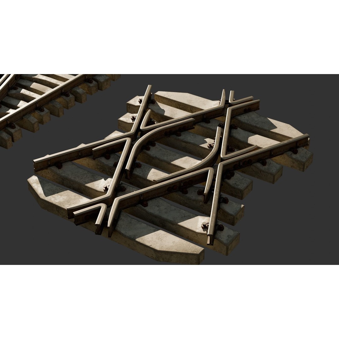 High Poly Modular Railway Pack 3D Model – PBR Textures, FBX, OBJ - View 7