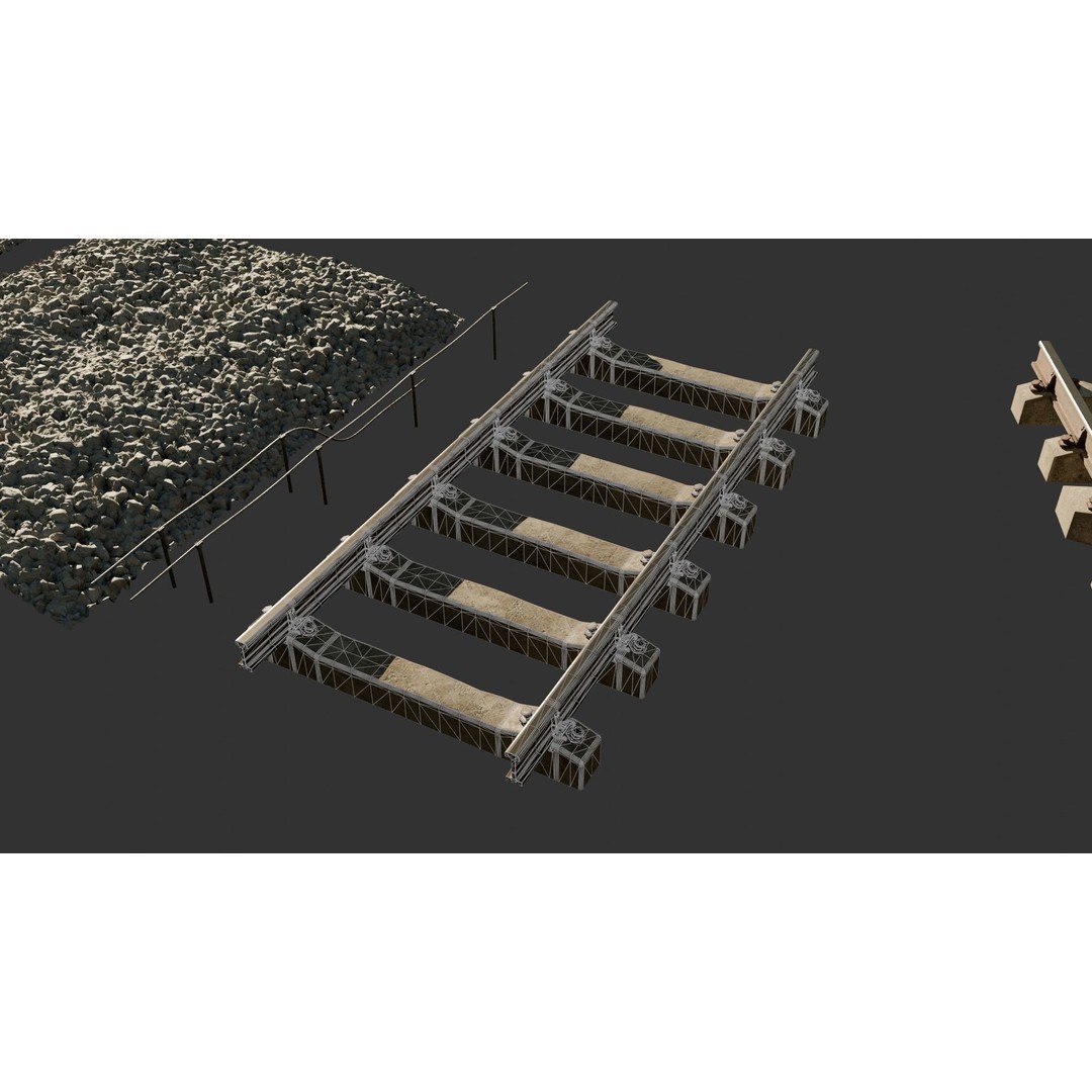 High Poly Modular Railway Pack 3D Model – PBR Textures, FBX, OBJ - View 8