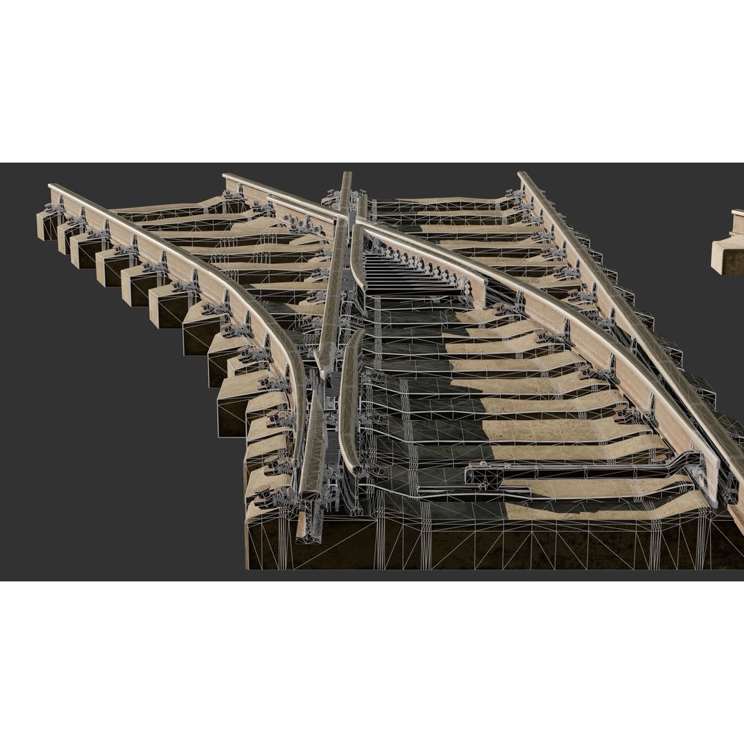 High Poly Modular Railway Pack 3D Model – PBR Textures, FBX, OBJ - View 9